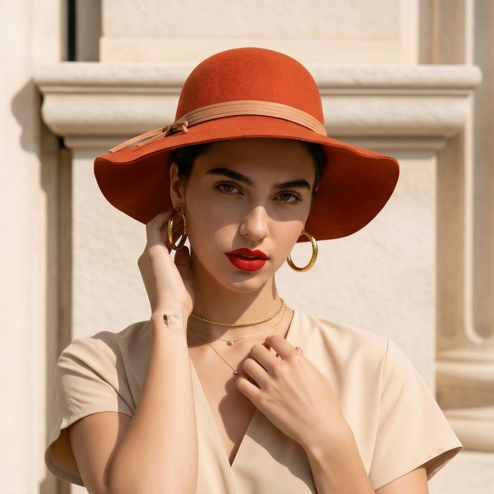🆕BURNT ORANGE ROUND FLOPPY HAT👒 - Picture 3 of 7